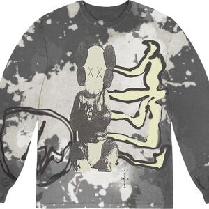 Cactus Jack by Travis Scott x KAWS For Fragment L/S Tee 'Tie Dye' Size Large
